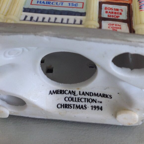 Vintage Christmas Collectible American Landmark 1994 'Bossie's Barber Shop' - Picture 5 of 5